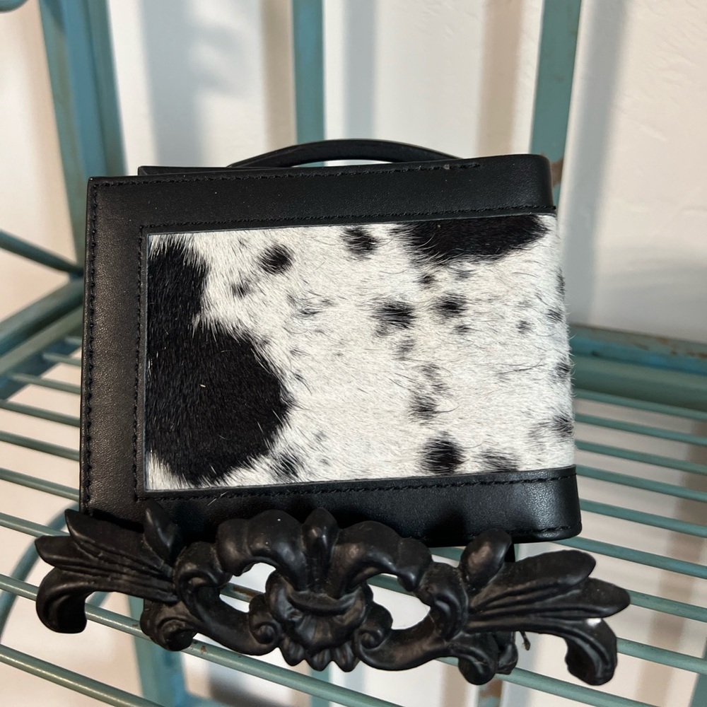 🎁Genuine leather & cowhide hide-on Men's Wallet gift cowboy western New - Picture 2 of 3